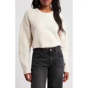 La Hearts Off-White Crew Neck Sweater